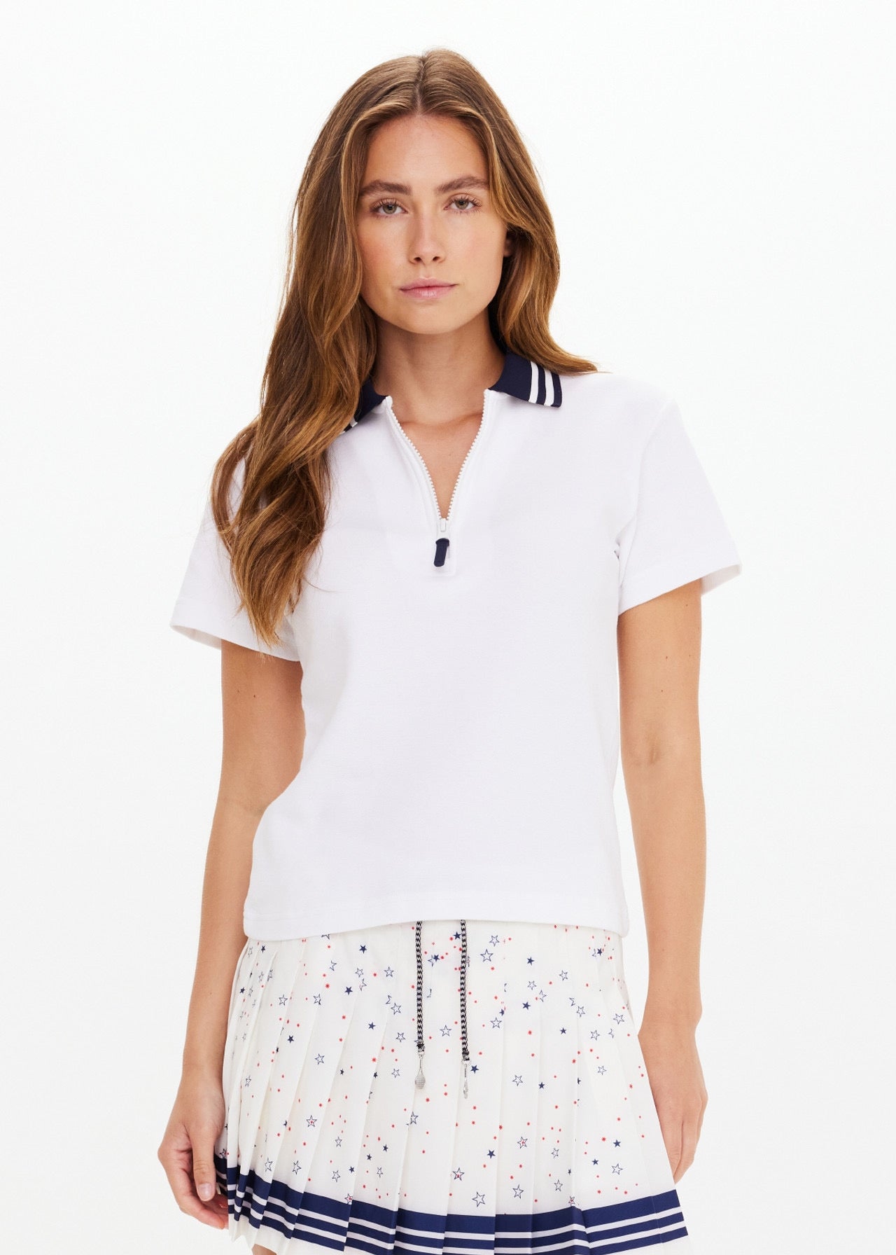 THE UPSIDE RENSHAW LUMA ZIP COLLARED POLO