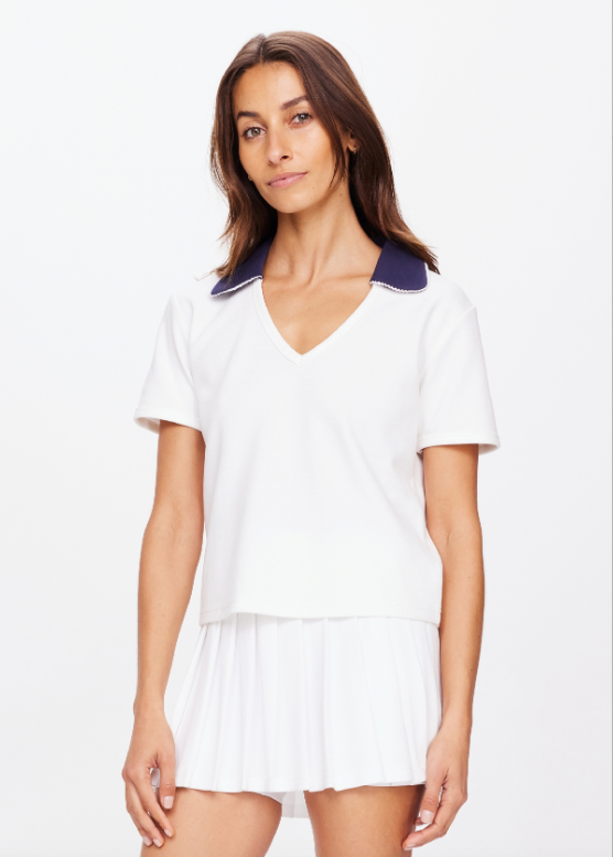 THE UPSIDE JACOBS V NECK COLLARED POLO